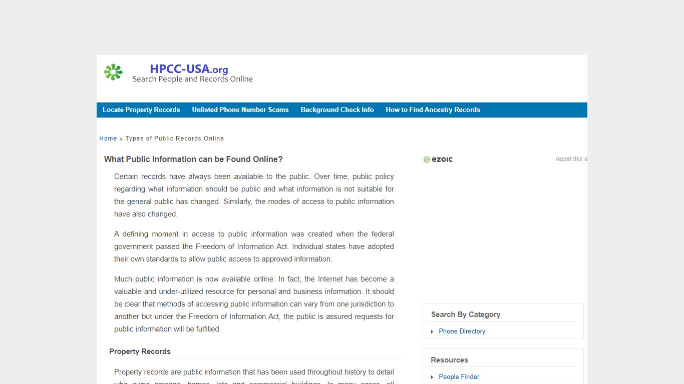 Types of Public Records Online - hpcc-usa.org